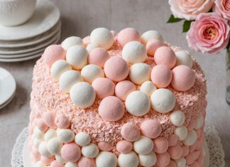 Торт, украшенный маршмеллоу