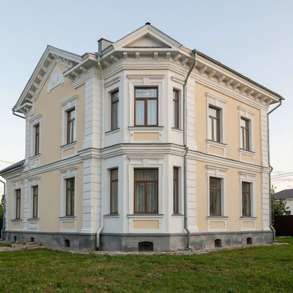 Классический фасад с лёгким полимерным декором